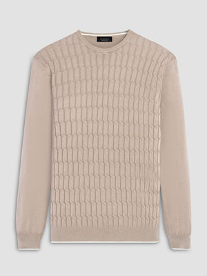 Bugatchi - Crew Neck Long Sleeve - Dune