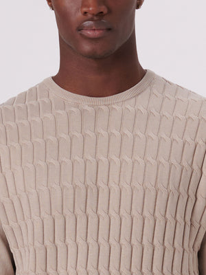 Bugatchi - Crew Neck Long Sleeve - Dune