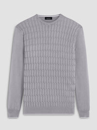 Bugatchi - Long Sleeve Sweater - Cement