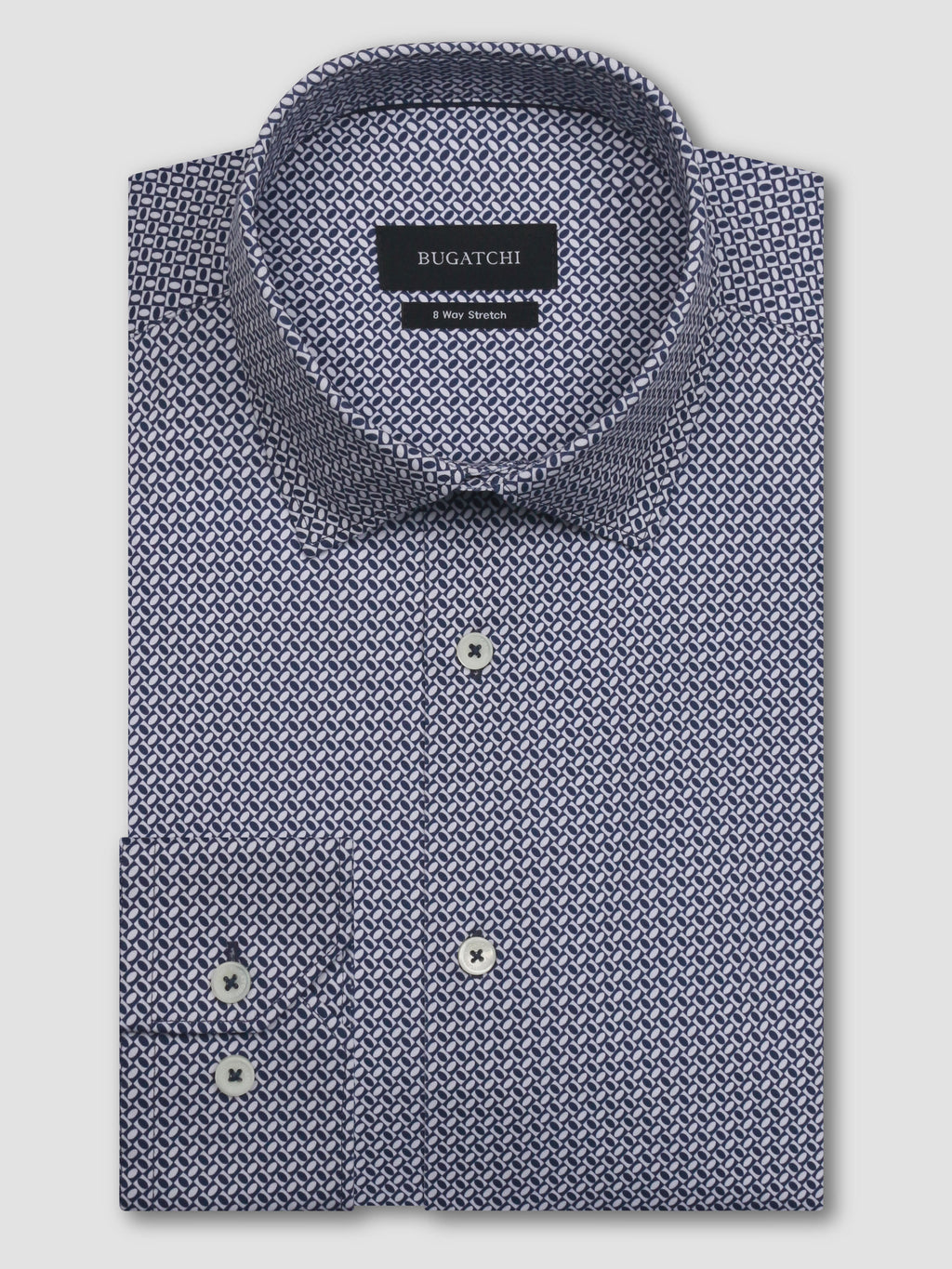 Bugatchi -  8 Way Stretch - JAMES LS SHIRT - Navy