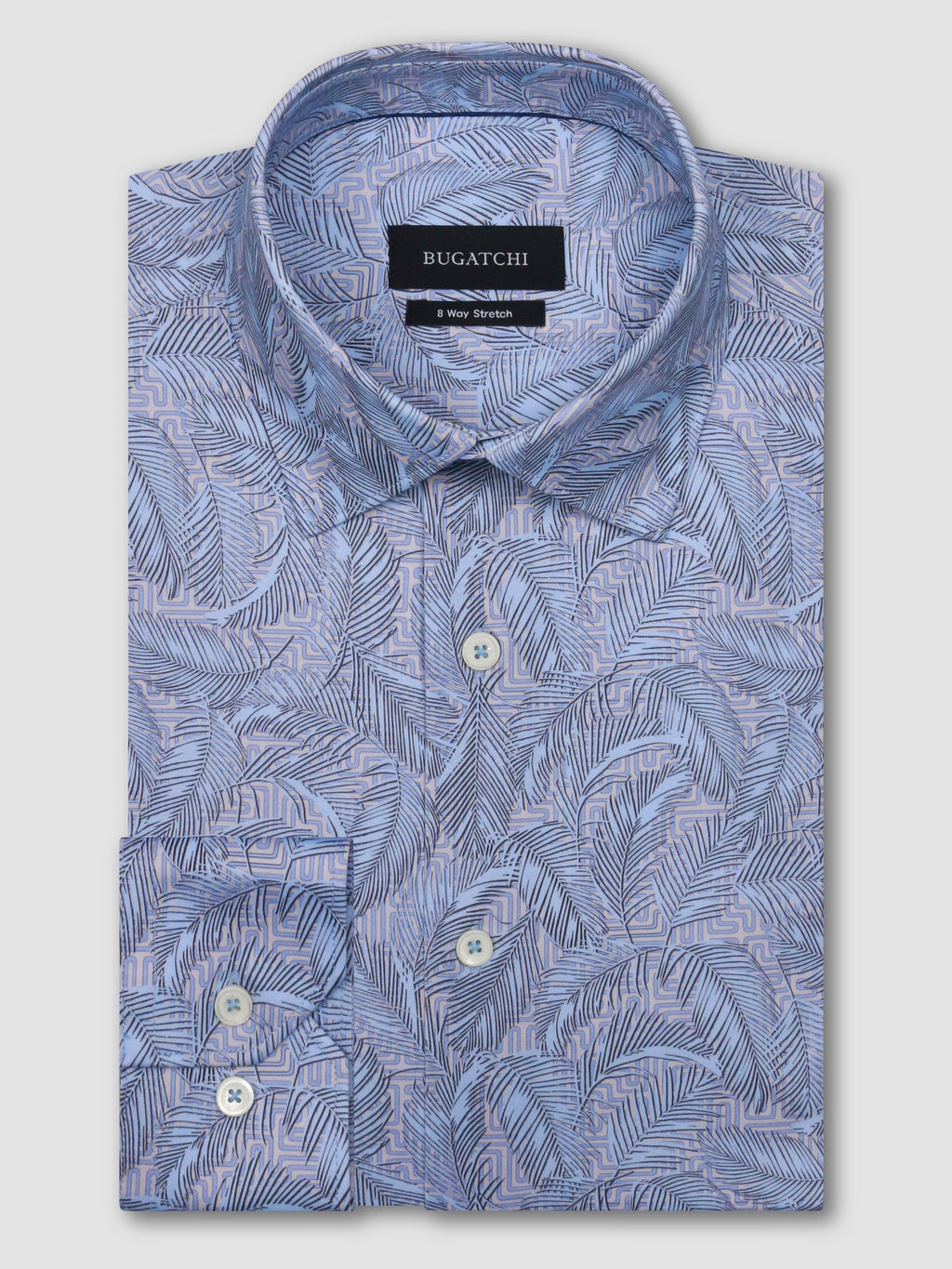 Bugatchi - James Abstract OoohCotton Shirt - Air Blue