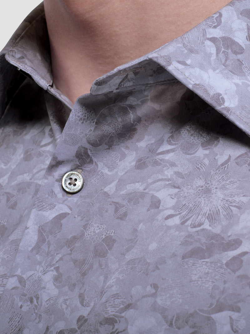 Bugatchi -OOOHCOTTON JAMES LS SHIRT - Platinum Floral
