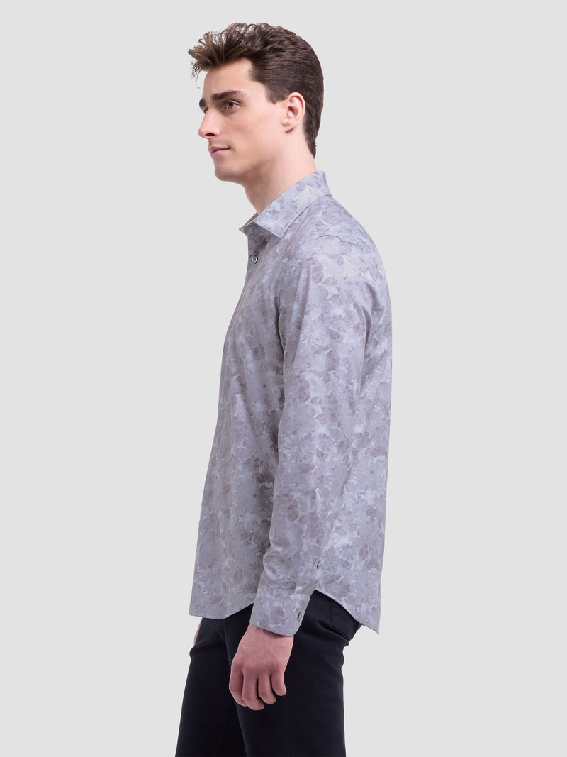 Bugatchi -OOOHCOTTON JAMES LS SHIRT - Platinum Floral