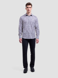 Bugatchi -OOOHCOTTON JAMES LS SHIRT - Platinum Floral
