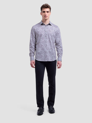 Bugatchi -OOOHCOTTON JAMES LS SHIRT - Platinum Floral