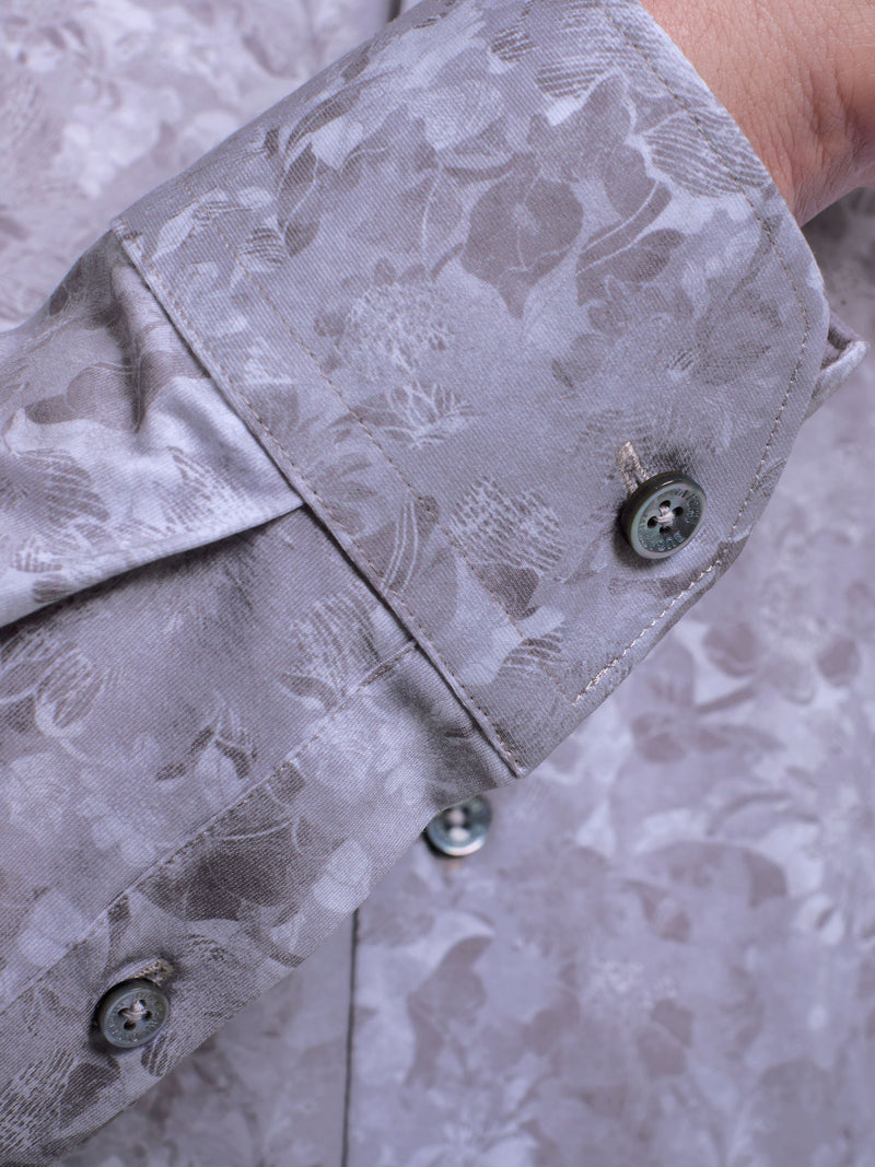 Bugatchi -OOOHCOTTON JAMES LS SHIRT - Platinum Floral
