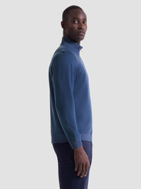 Bugatchi - L/S QUARTER ZIP KNIT - Cobalt