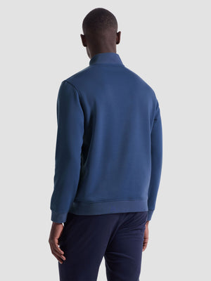 Bugatchi - L/S QUARTER ZIP KNIT - Cobalt