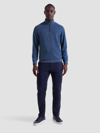 Bugatchi - L/S QUARTER ZIP KNIT - Cobalt