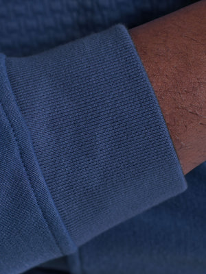Bugatchi - L/S QUARTER ZIP KNIT - Cobalt