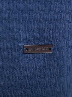 Bugatchi - L/S QUARTER ZIP KNIT - Cobalt