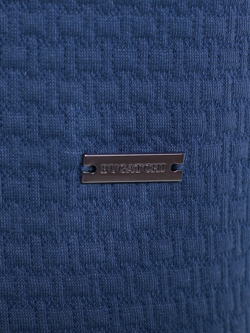 Bugatchi - L/S QUARTER ZIP KNIT - Cobalt
