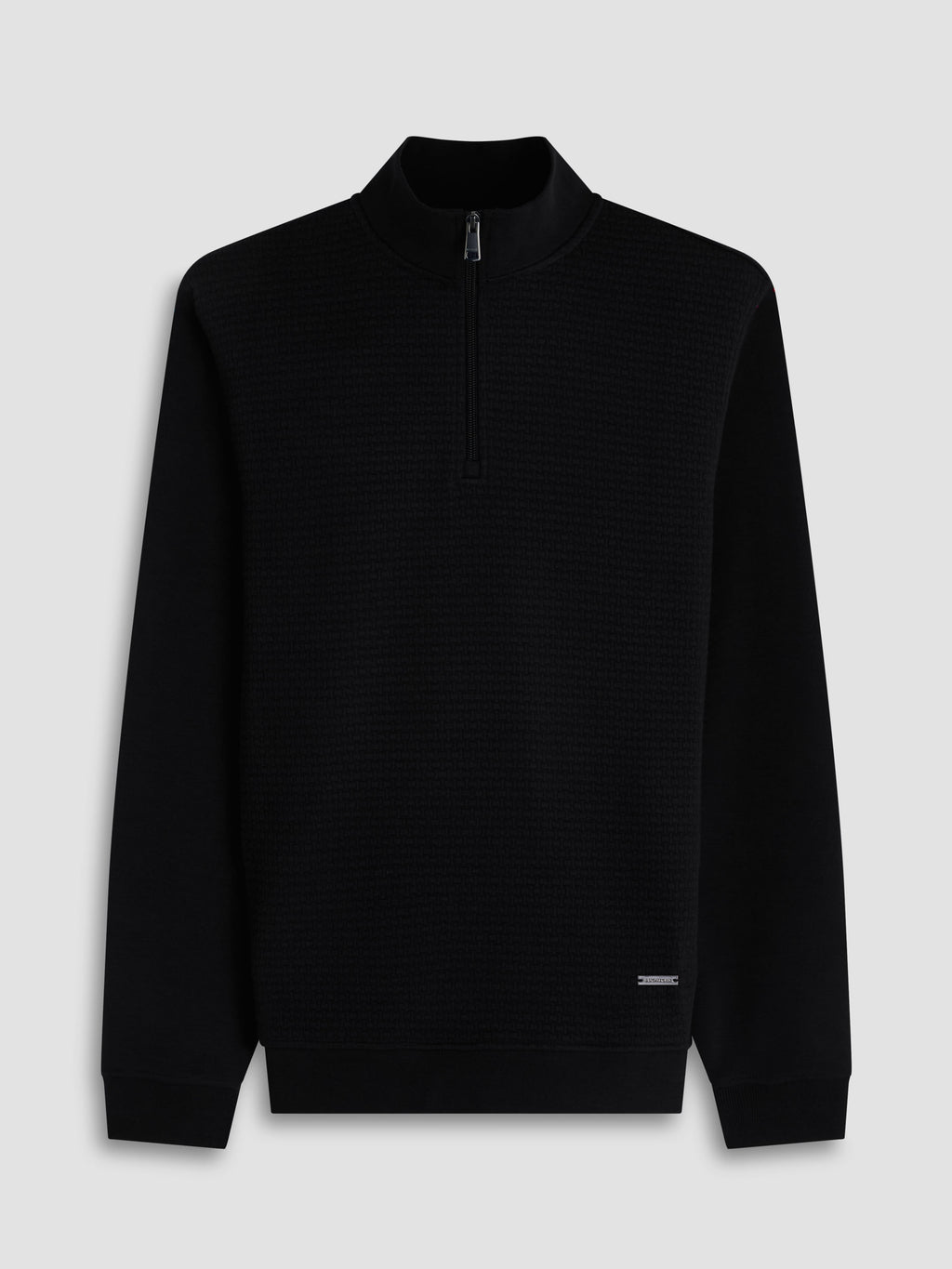 Bugatchi - L/S QUARTER ZIP KNIT - Black