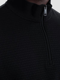 Bugatchi - L/S QUARTER ZIP KNIT - Black