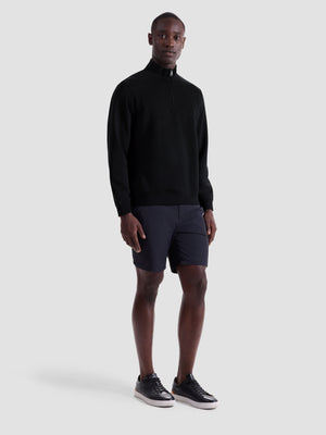 Bugatchi - L/S QUARTER ZIP KNIT - Black