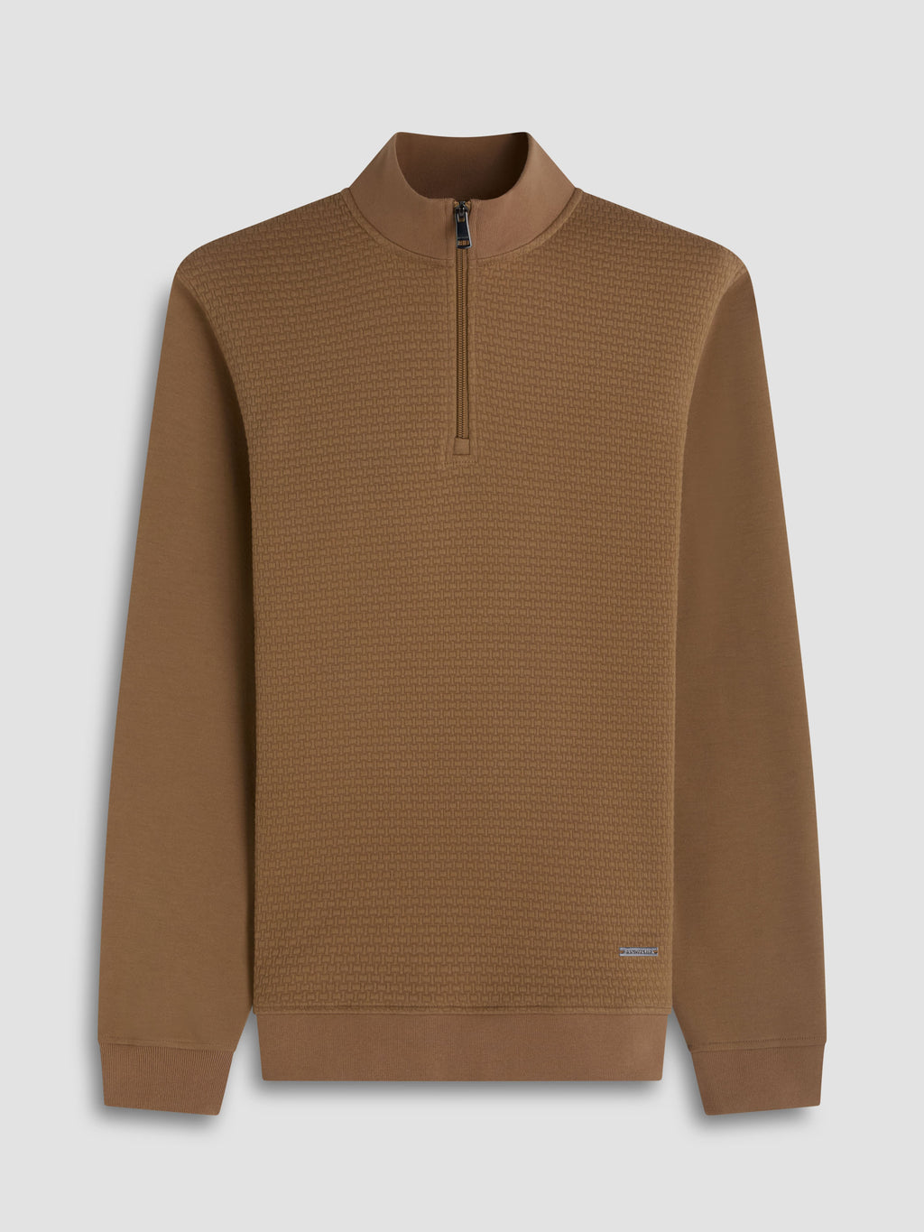 Bugatchi - L/S QUARTER ZIP KNIT - Camel