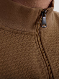 Bugatchi - L/S QUARTER ZIP KNIT - Camel