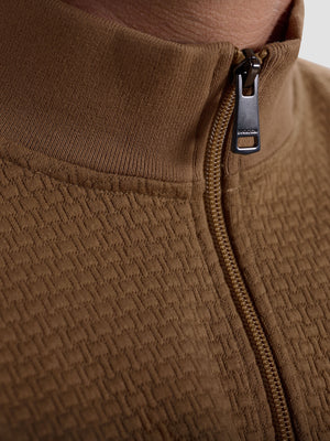 Bugatchi - L/S QUARTER ZIP KNIT - Camel