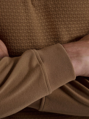 Bugatchi - L/S QUARTER ZIP KNIT - Camel