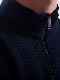 Bugatchi - L/S QUARTER ZIP KNIT - Navy