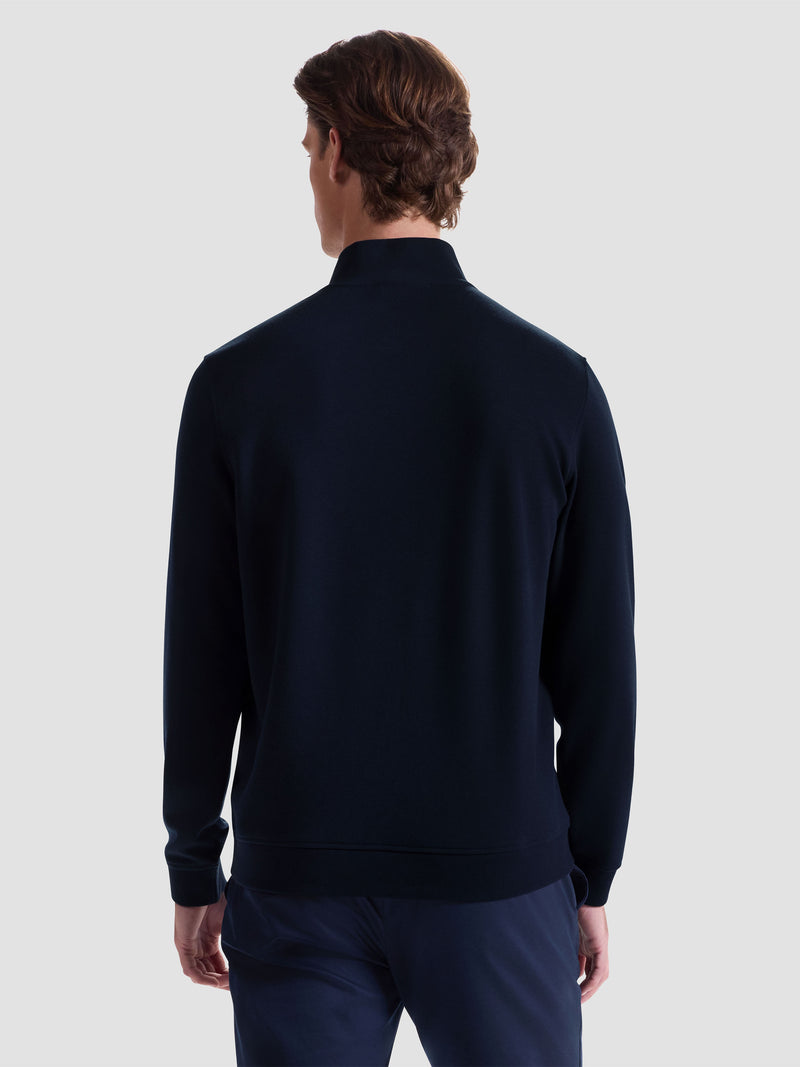 Bugatchi - L/S QUARTER ZIP KNIT - Navy