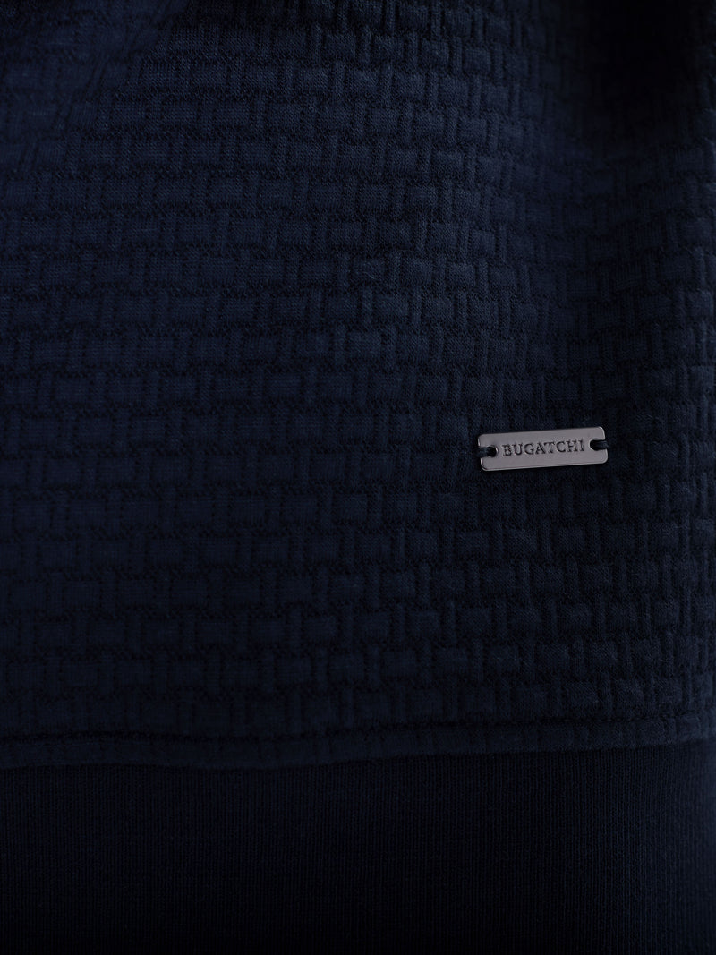 Bugatchi - L/S QUARTER ZIP KNIT - Navy
