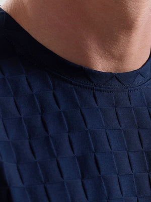 Bugatchi - TSHIRT - Checkerboard Twill - Navy