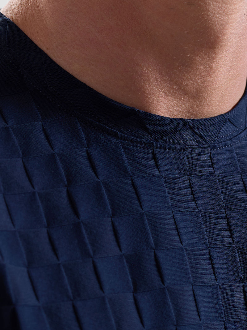 Bugatchi - TSHIRT - Checkerboard Twill - Navy