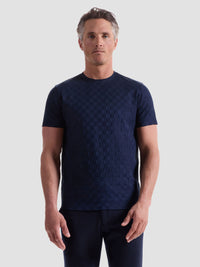 Bugatchi - TSHIRT - Checkerboard Twill - Navy