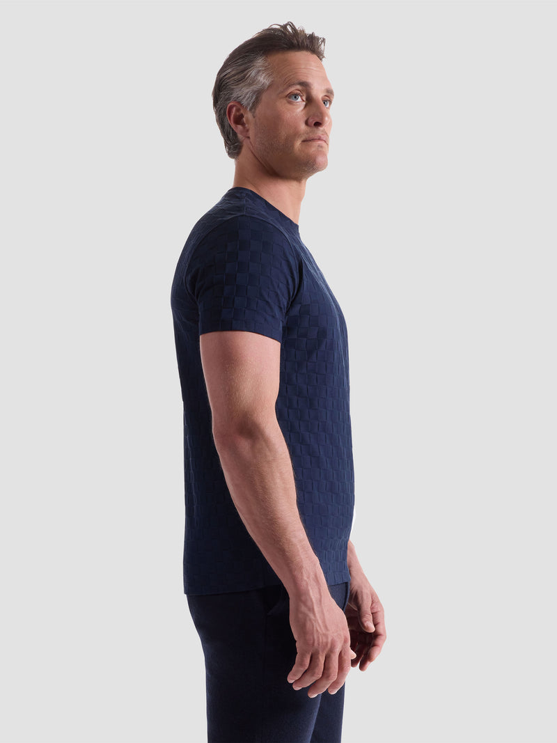 Bugatchi - TSHIRT - Checkerboard Twill - Navy