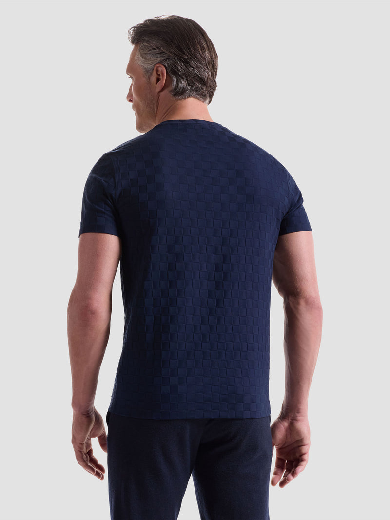 Bugatchi - TSHIRT - Checkerboard Twill - Navy