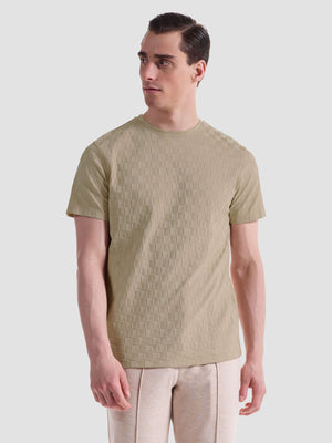 Bugatchi - TSHIRT - Checkerboard Twill - Sand