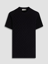 Bugatchi - TSHIRT - Checkerboard Twill - Black