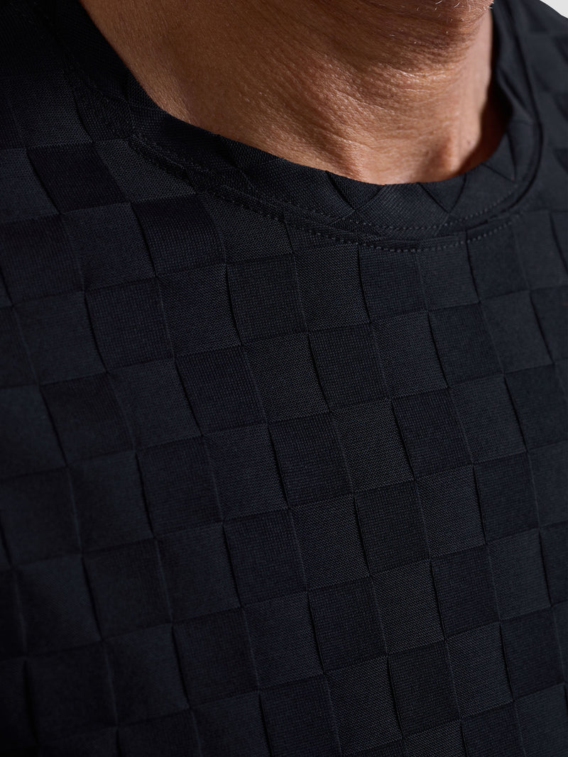 Bugatchi - TSHIRT - Checkerboard Twill - Black