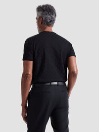 Bugatchi - TSHIRT - Checkerboard Twill - Black