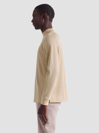 Bugatchi - Solid Mock Neck Long Sleeve Tee - Sand