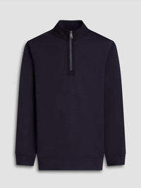 Bugatchi - Twill-Effect Performance Quarter Zip - Eggplant