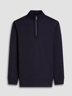 Bugatchi - Twill-Effect Performance Quarter Zip - Eggplant