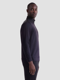 Bugatchi - Twill-Effect Performance Quarter Zip - Eggplant