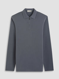 Bugatchi - Long Sleeve Polo - Zinc