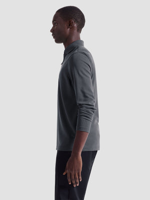 Bugatchi - Long Sleeve Polo - Zinc