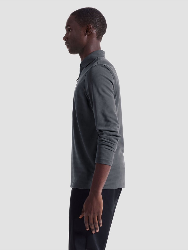 Bugatchi - Long Sleeve Polo - Zinc
