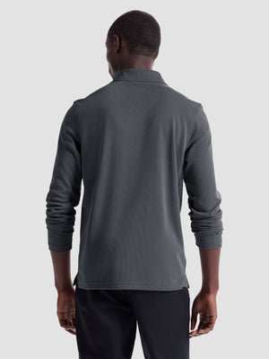 Bugatchi - Long Sleeve Polo - Zinc