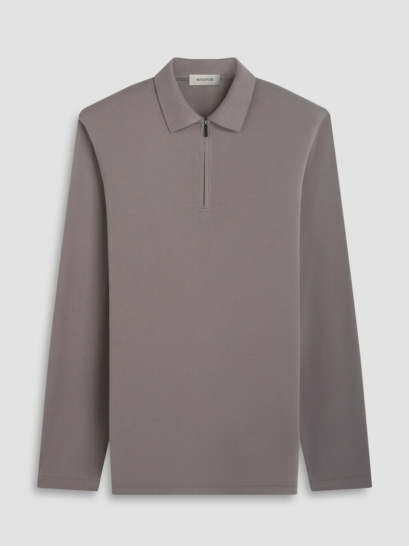Bugatchi - Long Sleeve Polo - Walnut
