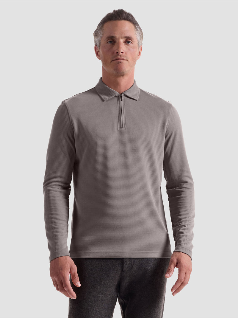 Bugatchi - Long Sleeve Polo - Walnut