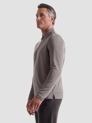 Bugatchi - Long Sleeve Polo - Walnut