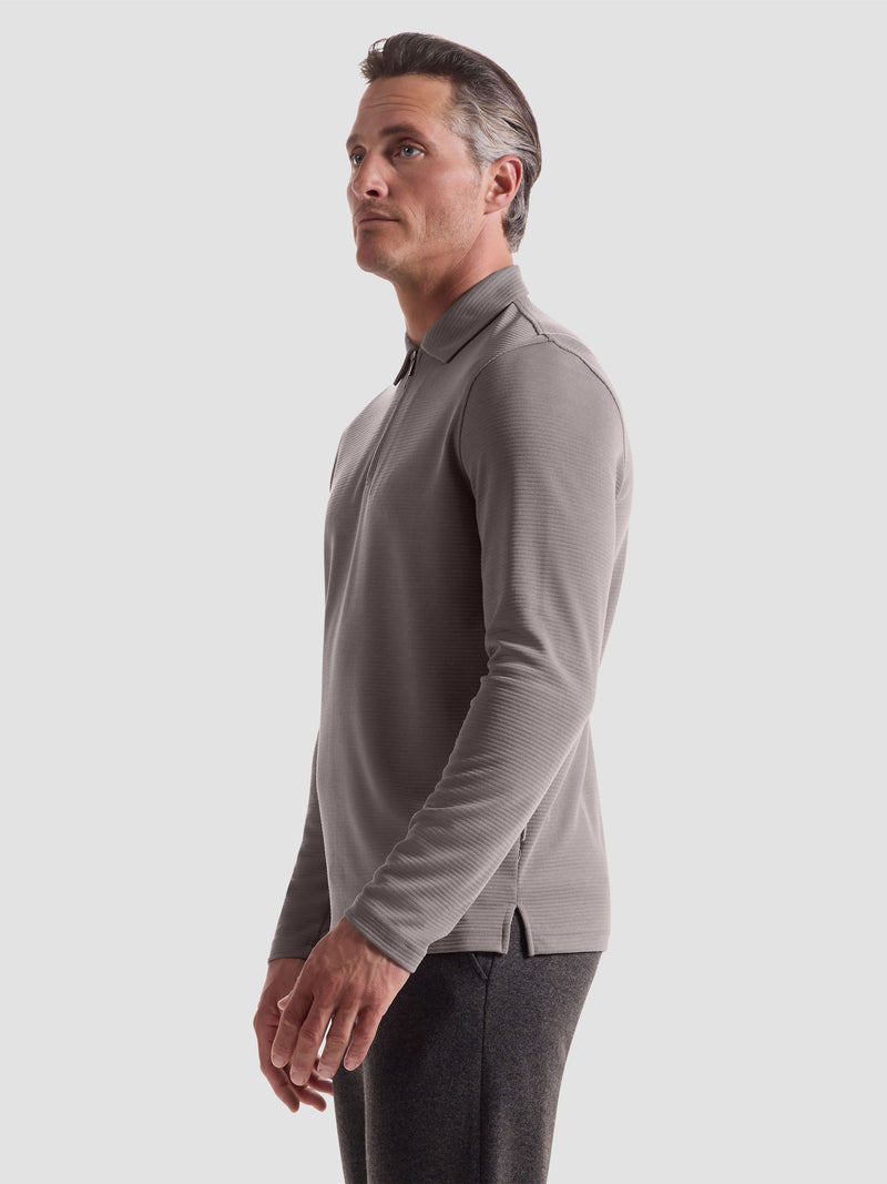 Bugatchi - Long Sleeve Polo - Walnut