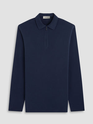 Bugatchi - Long Sleeve Polo - Navy