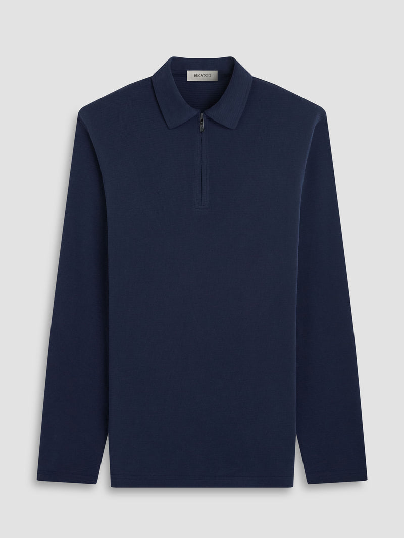 Bugatchi - Long Sleeve Polo - Navy