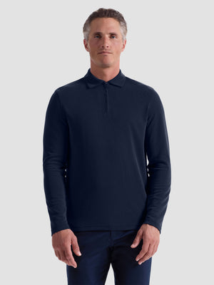 Bugatchi - Long Sleeve Polo - Navy